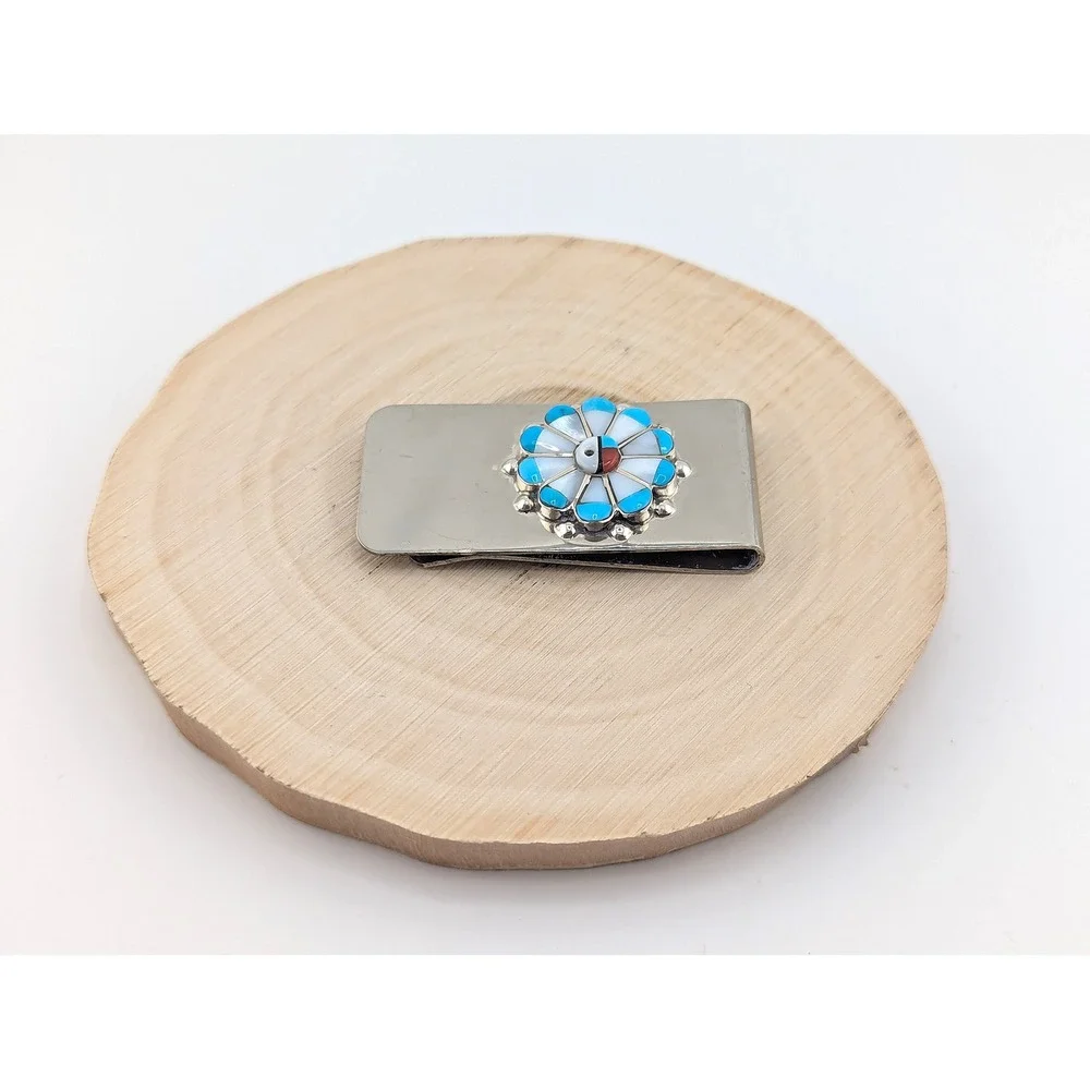 Handmade Ster Silver Money Clip Genuine Native‎ American Men's Accessories ***